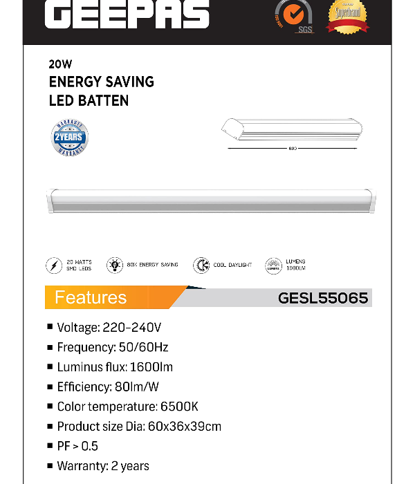 2Ft Baton Light 1X20