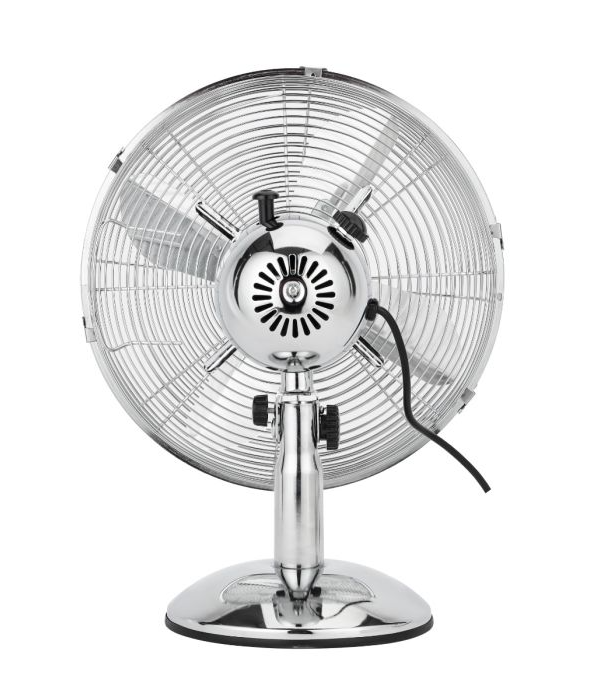 12" Metal Table Fan/Oscl/3 Speed 1x3