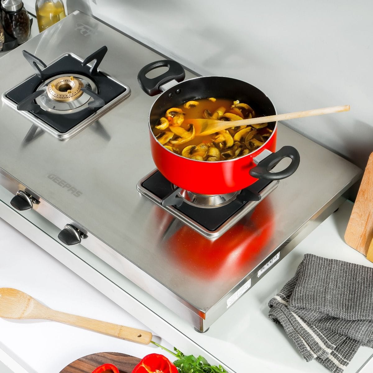 Stainless Steel Double Gas Burnr/Ind 1x1