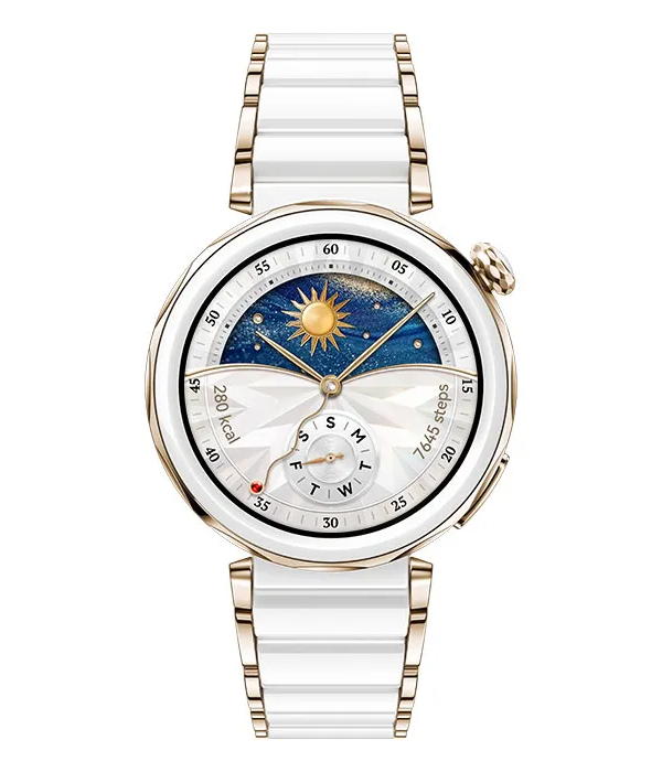 HUAWEI WATCH GT 5 PRO  42MM CERAMIC WHITE – WHITE CERAMIC FLUOROELASTOMER STRAP ASIA&AFRICA&LATIN AMERICA