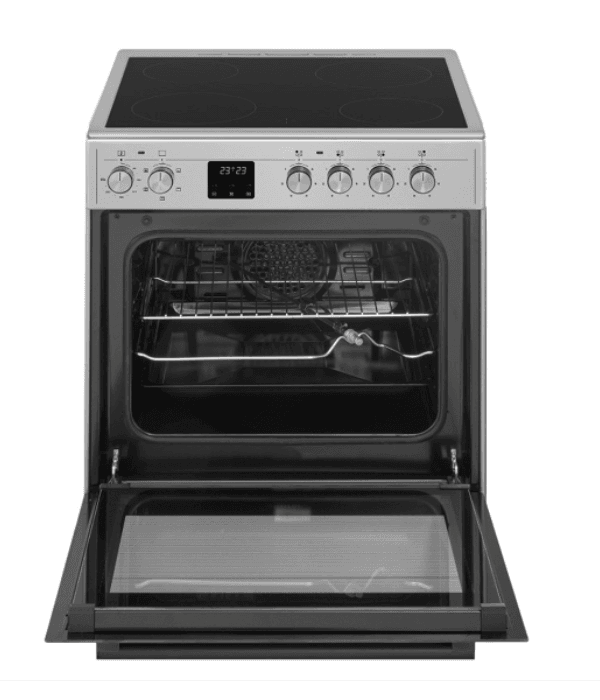 SIMFER-60x60, 4 CERAMIC HOB Eletric Oven, Turnspit, Oven Lamp, 1 Tray, 1 Grid, Metal Top Lid,