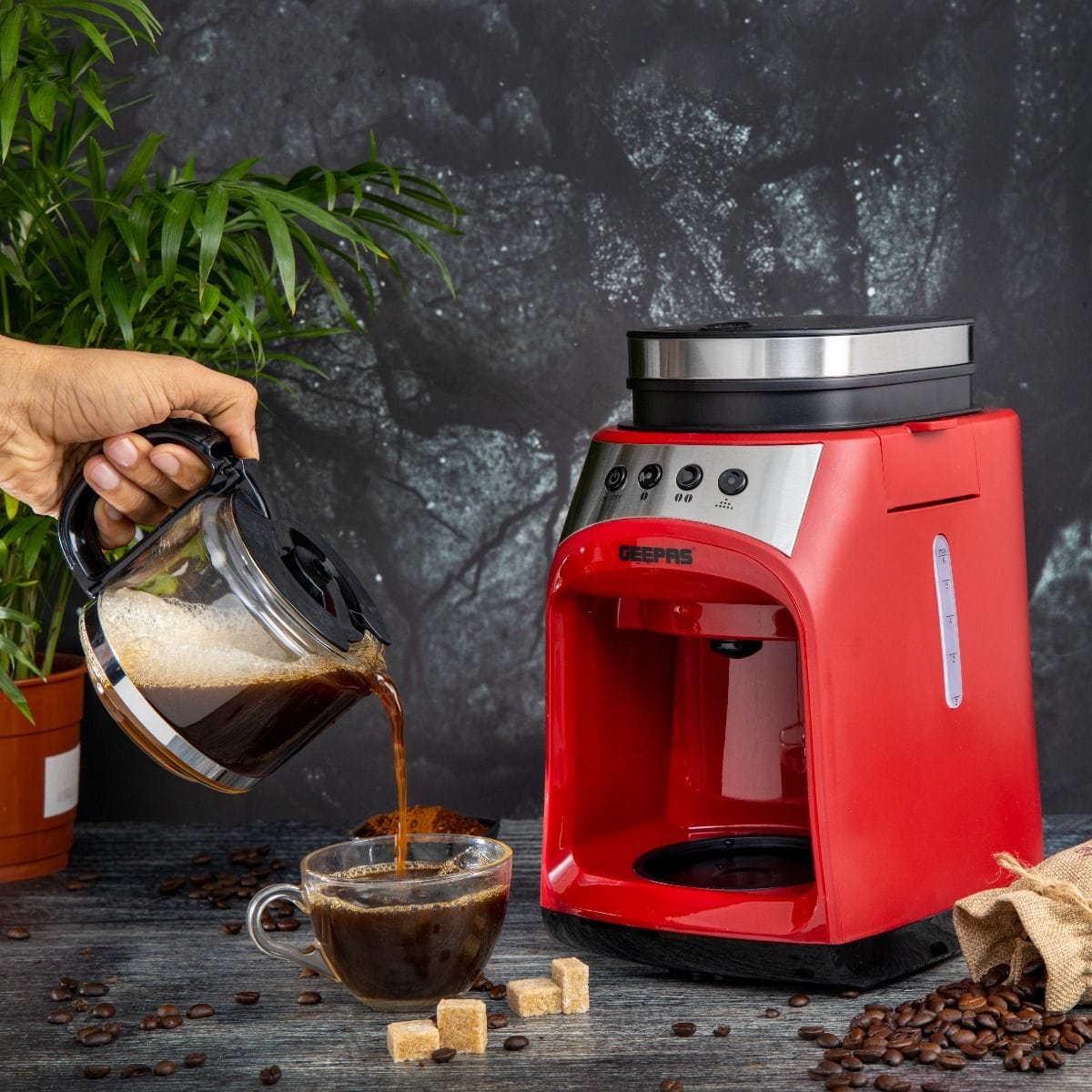 0.6 Ltr Grind & Drip Coffee Maker 1x4