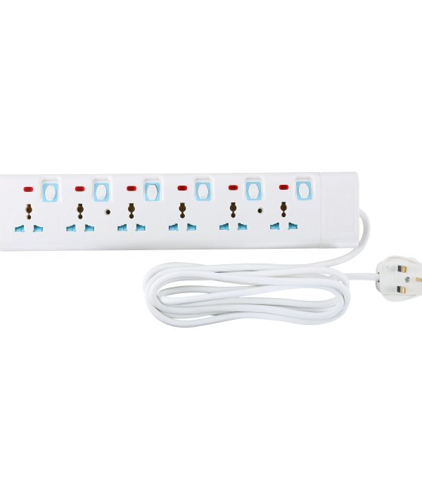 Extension Socket/6 Way -3 M 1X24