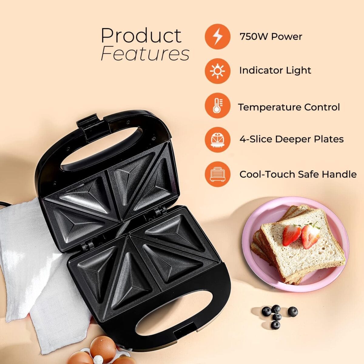 2Slize Sandwich Makr/NsCooking Plate/1x6