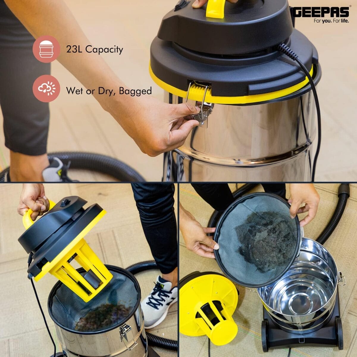 Wet&Dry S/S Vacuum Cleaner/23L/1200W1X1