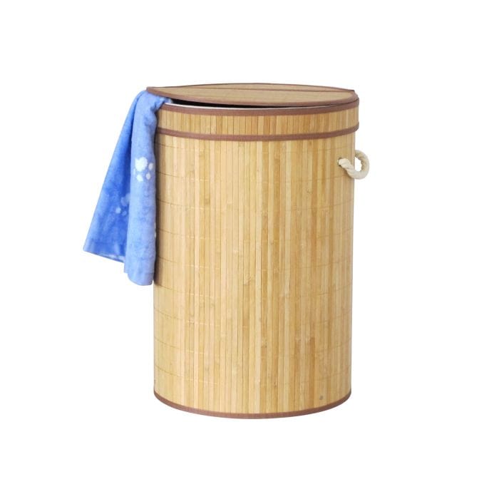 Foldable Bamboo Hamper (Round)1X6