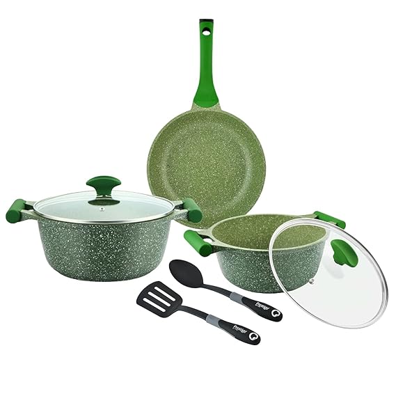 10Pc Forged Alumi.Cookware Set/Green1x2