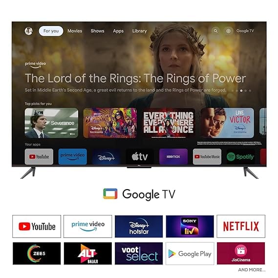 TCL 75" UHD GOOGLE TV HDR LED /(3840x2160p) RESOLUTION/ DIRECT LED AND FAR FIELD VOICE 2.0/ MEMC/DOLBY VISION ATMOS