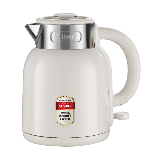 CLIKON DOUBLE WALL ELETRIC KETTLE WITH SEAMLESS INSIDE 1.5L 1600W