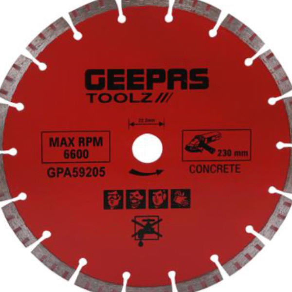 Geepas Segmented Concrete 22.2 Mm bore Fast And Steady Cutting disc- Red