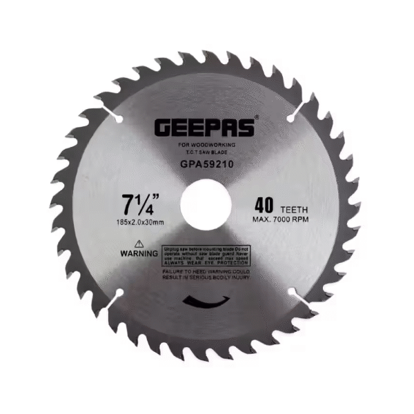 Geepas Professional Circular Saw Blade - 185mm X 30mm Bore 20mm Ring