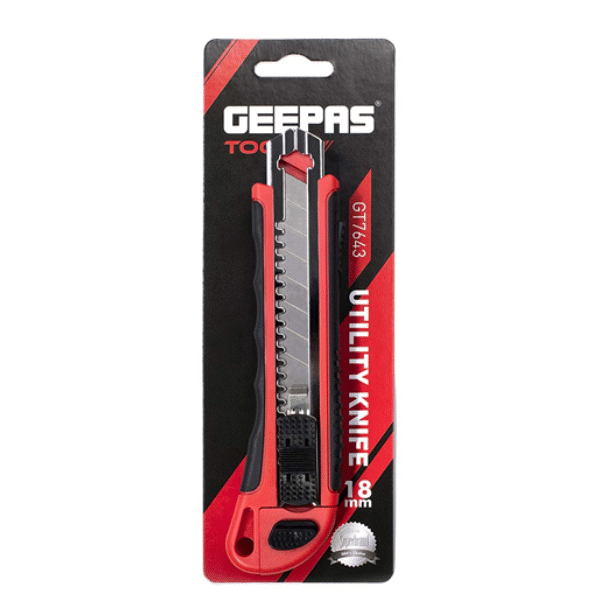 Geepas GT7643 Utility Knife Red, Black
